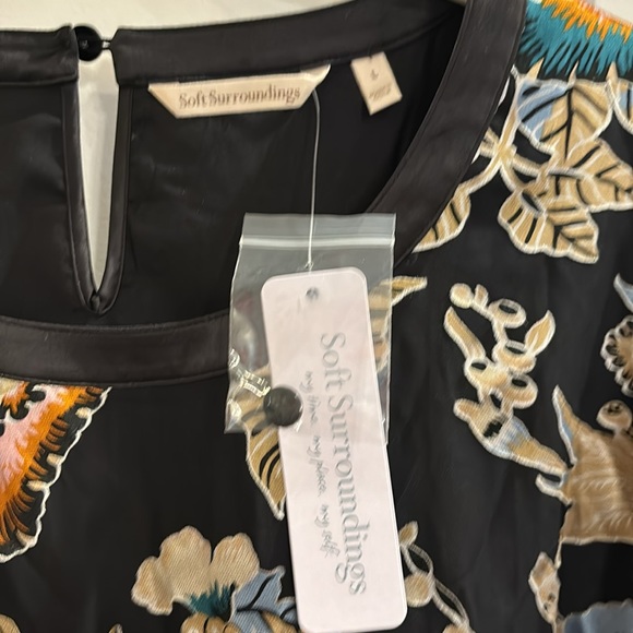 Soft Surroundings Deanna Blouse multi floral top  NWT Large - Picture 4 of 8